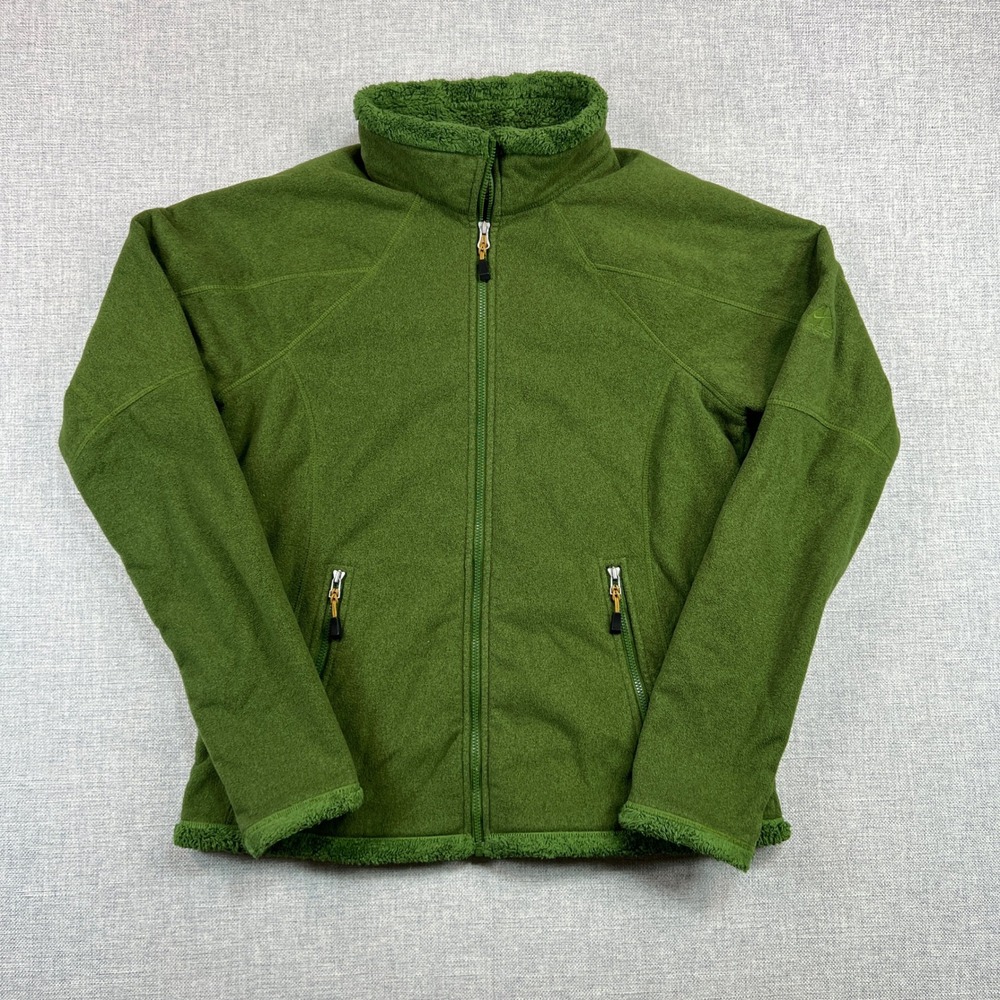 Nike ACG Jacket Womens Medium Green Fuzzy Fleece Lined Full Zip Outdoor Gorpcore